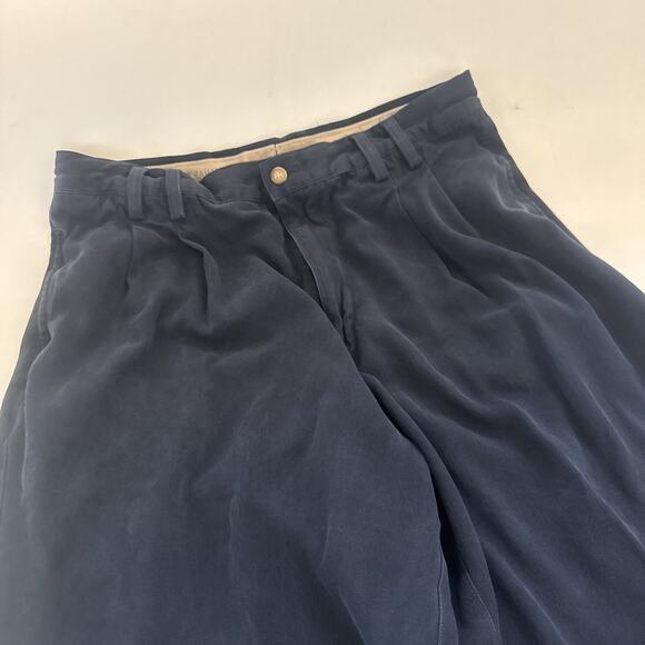 VINTAGE Tommy Bahama RELAX‎ Pants Mens 36x26 SILK Pleated Dress Slacks Beachy - Picture 2 of 9